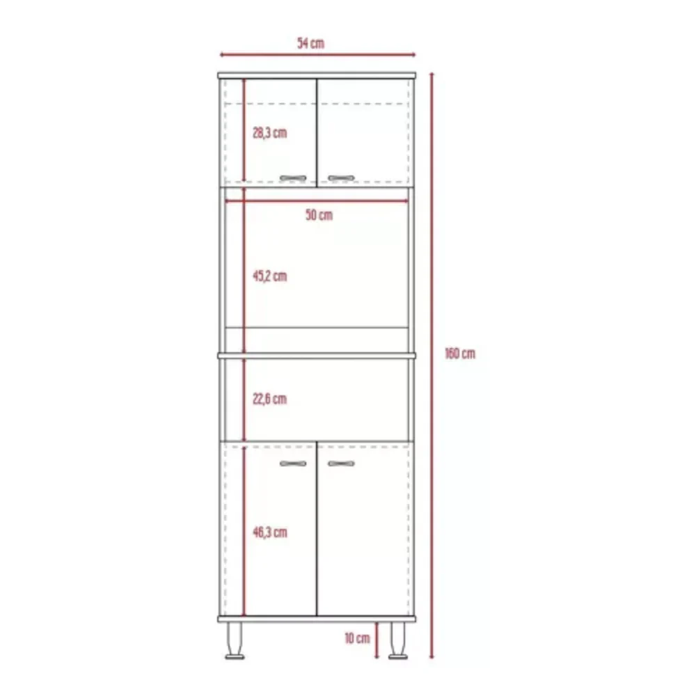 Mueble Alacena Fenix RTA Blanco Wengue