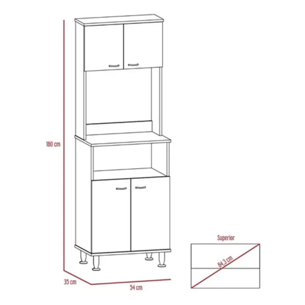 Mueble Alacena Fenix RTA Blanco Wengue