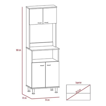 Mueble Alacena Fenix RTA Blanco Wengue