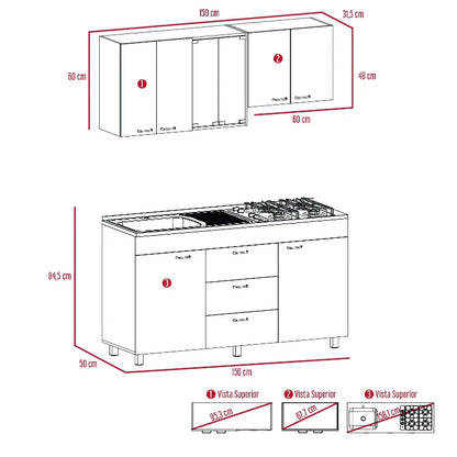 Cocina 150 Lumina RTA Blanco Gales