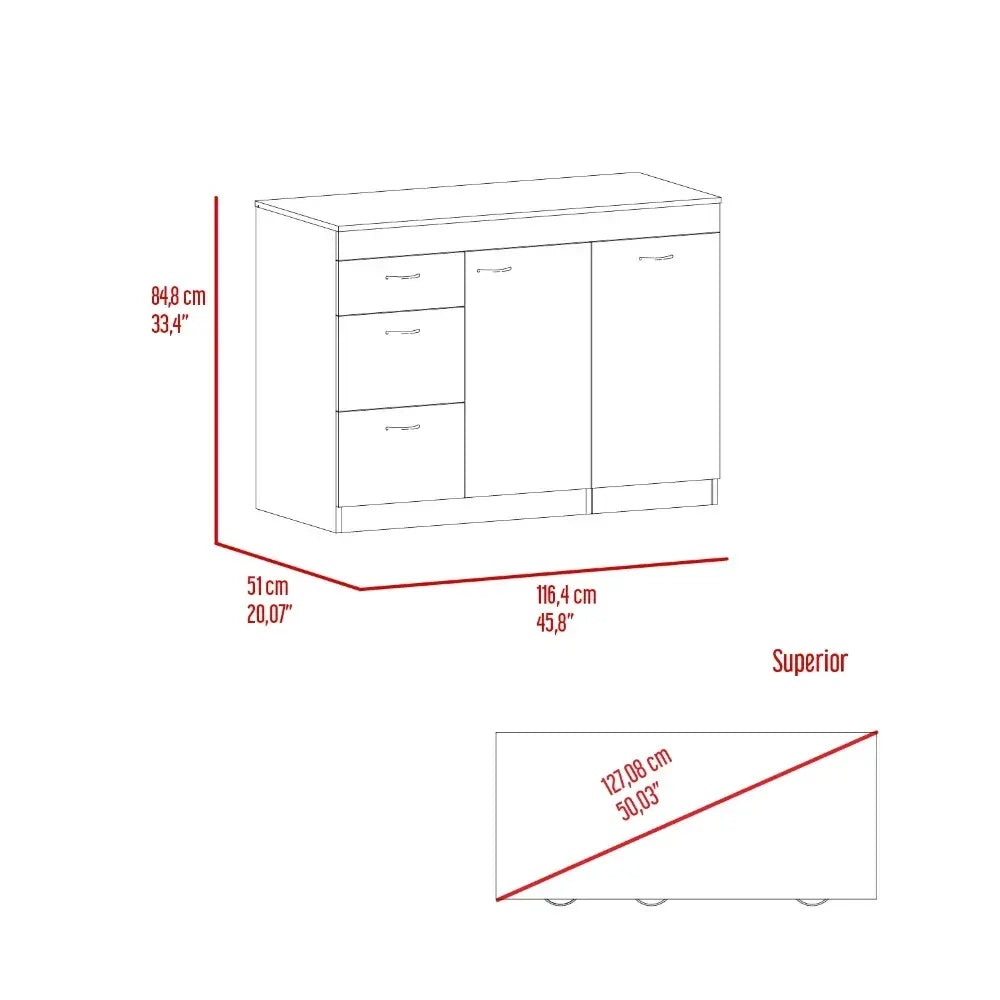 Mueble Inferior Cocina Grecia RTA Blanco Coñac