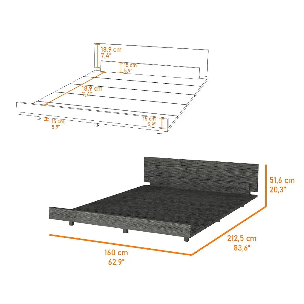 Cama 160 Kaia RTA Roble Gris