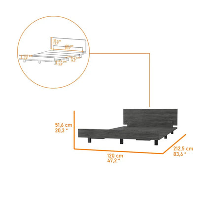 Cama 120 Kaia RTA Roble Gris