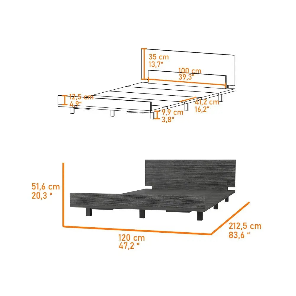 Cama 120 Kaia RTA Roble Gris