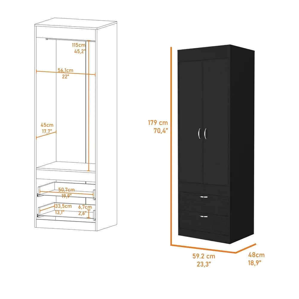 Closet 2 Puertas 1 Cajon RTA Wengue