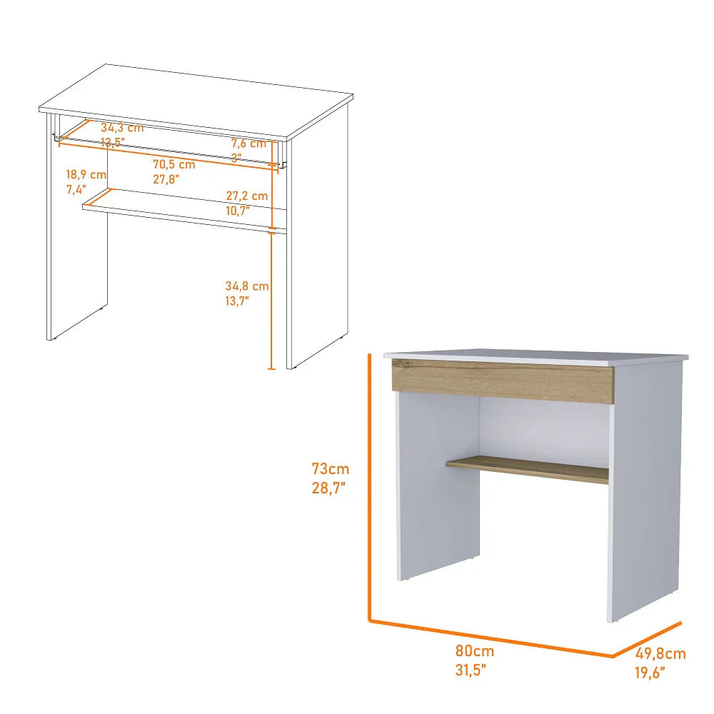 Escritorio Ohio Z80 Cajon RTA Blanco Duna