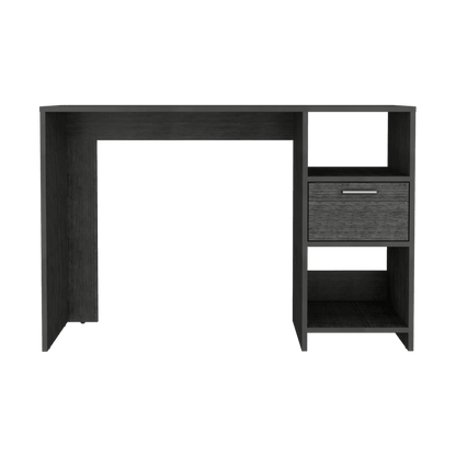 Escritorio Malasia, Gris, con Un Cajón Archivador y Dos Entrepaños ZF - VIRTUAL MUEBLES