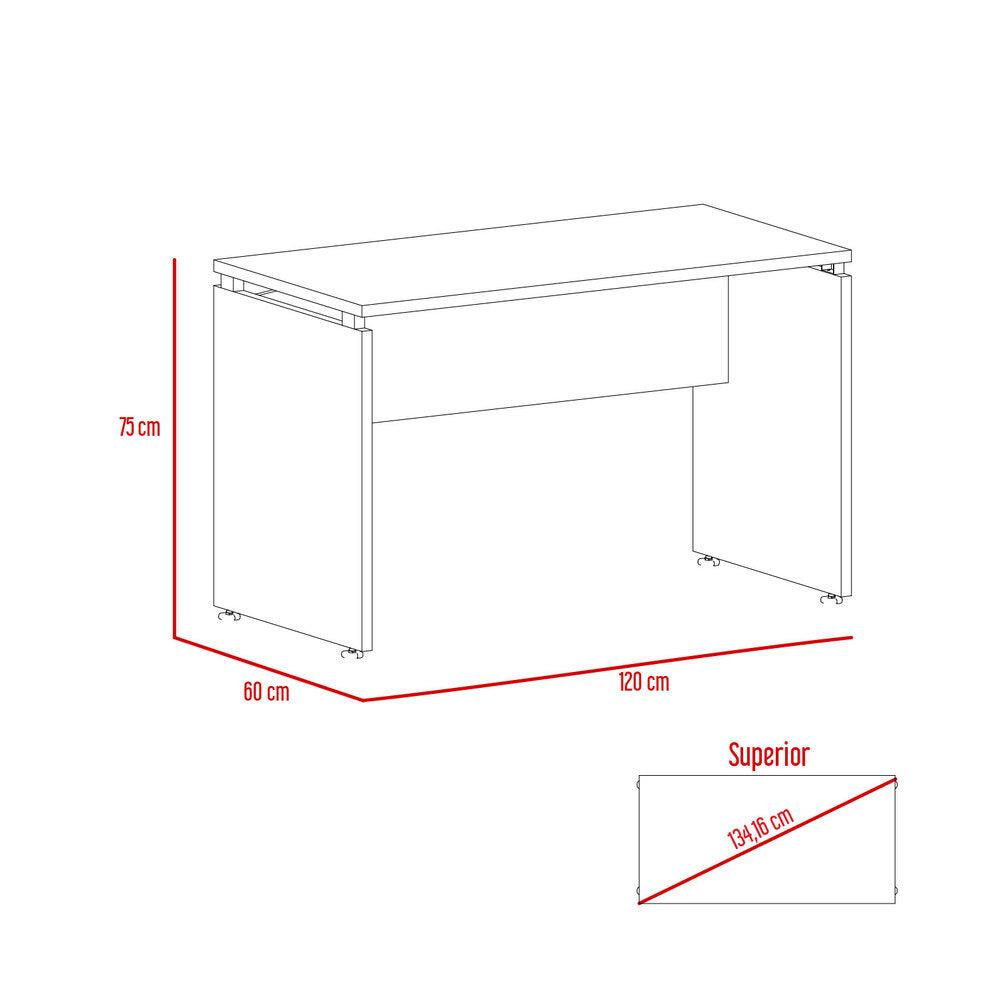 Escritorio Concept, Wengue y Chocolate, con Amplia Superfice - VIRTUAL MUEBLES