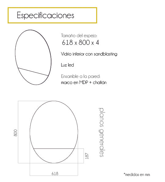 Espejo Ferrara Led