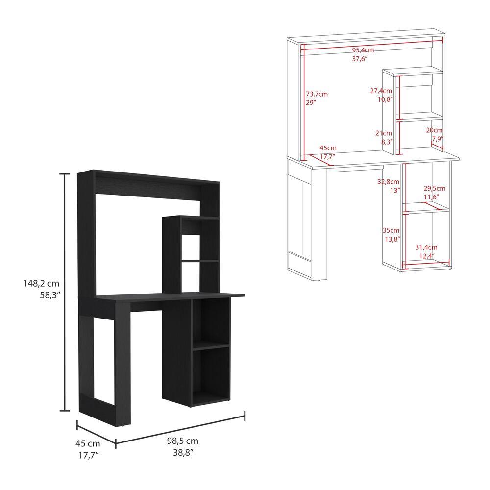 Escritorio Mandy, Wengue, Ideal Para Espacios Pequeños ZF - VIRTUAL MUEBLES