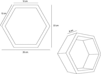 Set de Repisas Hades Hexagonal Beige Reflekta