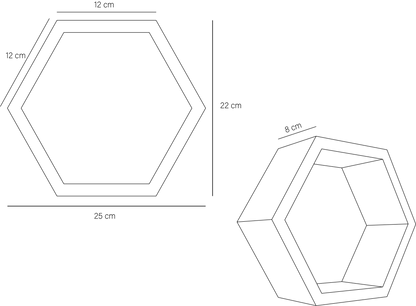 Set de Repisas Hades Hexagonal Beige Reflekta