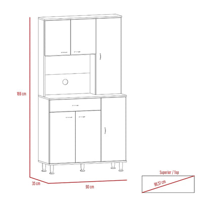 Mueble Alacena Della 90 RTA Blanco Wengue