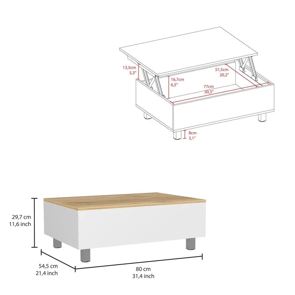 Mesa de Centro Gambia TUHOME Blanco Duna