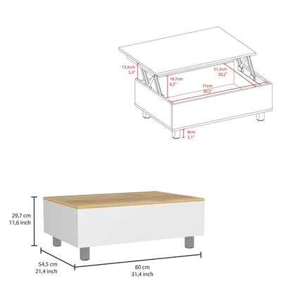 Mesa de Centro Gambia TUHOME Blanco Duna