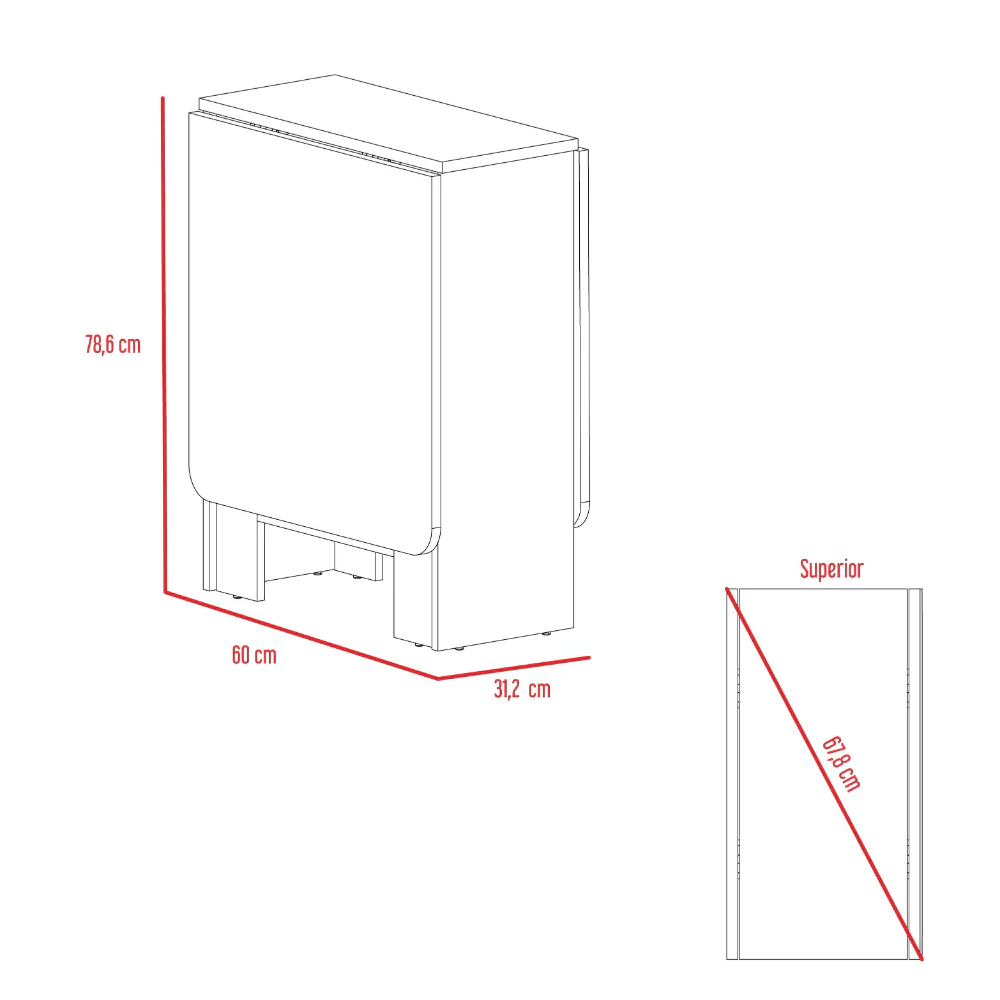 Mesa Plegable Gateleg RTA Wengue Macadamia