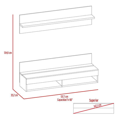 Panel TV Wall 2A RTA Miel + Plomo