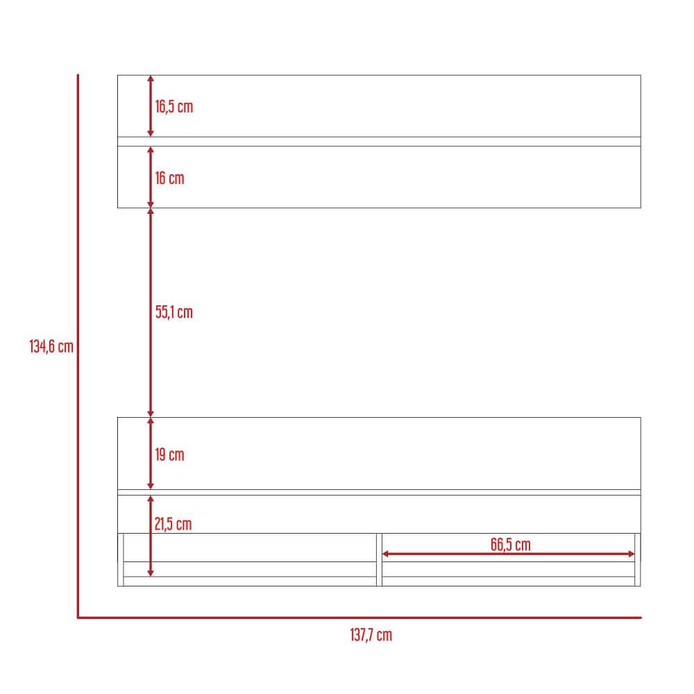 Panel TV Wall 2A RTA Miel + Plomo