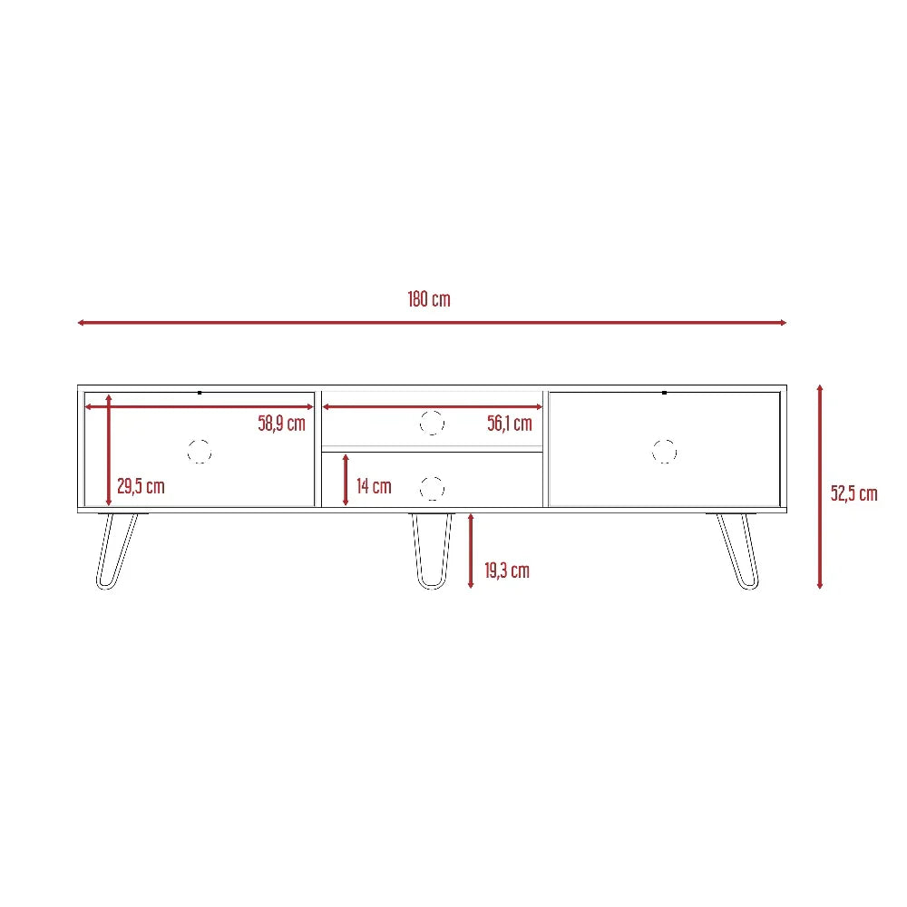 Rack para TV Vassel RTA Miel Plomo