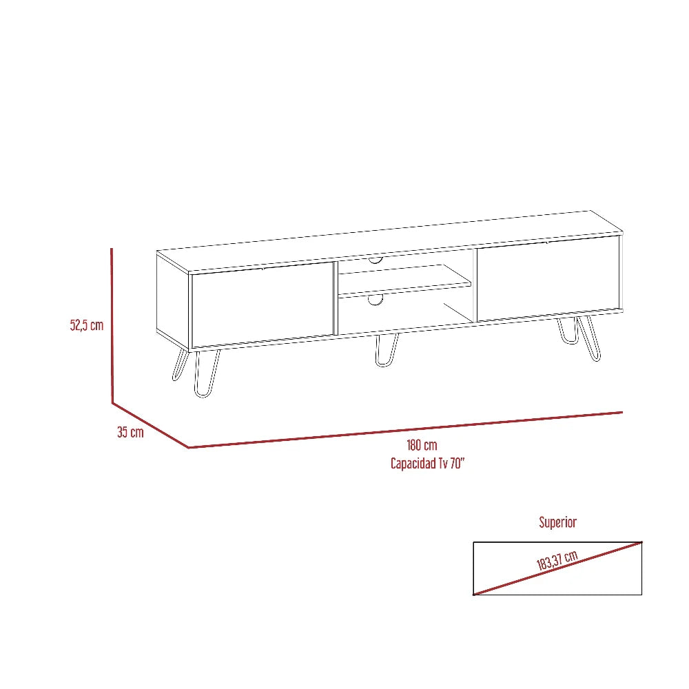 Rack para TV Vassel RTA Miel Plomo