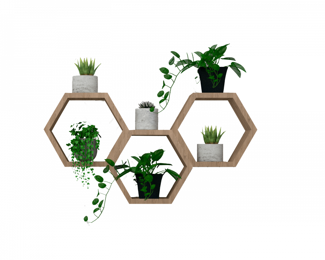 Set de Repisas Hades Hexagonal Beige Reflekta