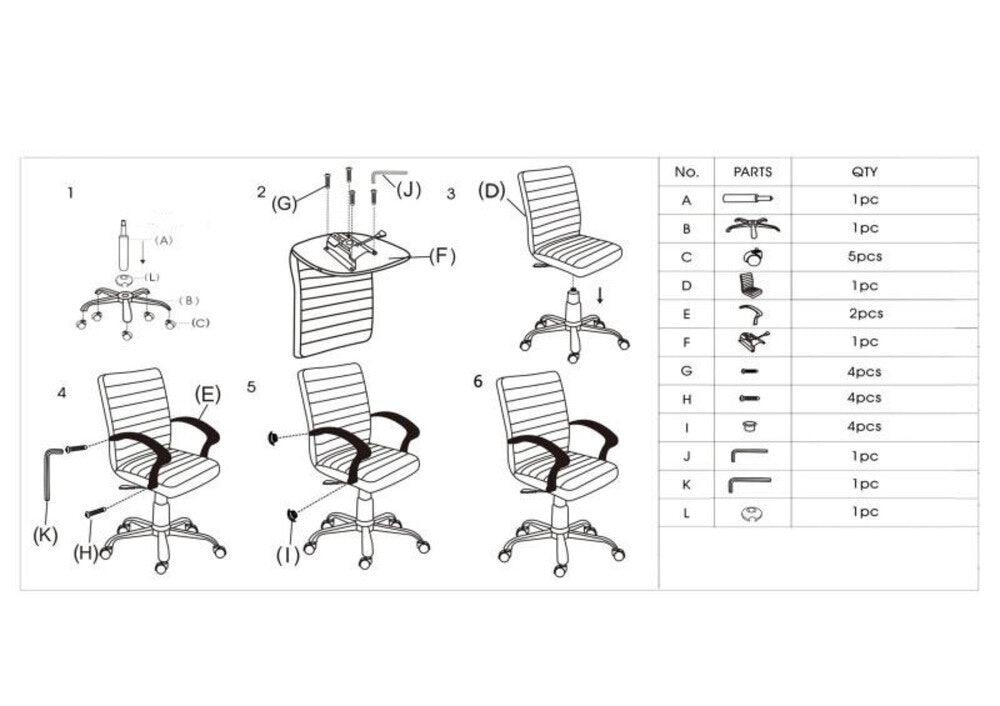 Silla Oficina X 59B color Negro Para Oficina.